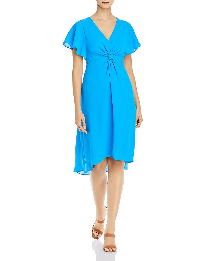 Adrianna Papell Twist-front Dress In Electric Blue