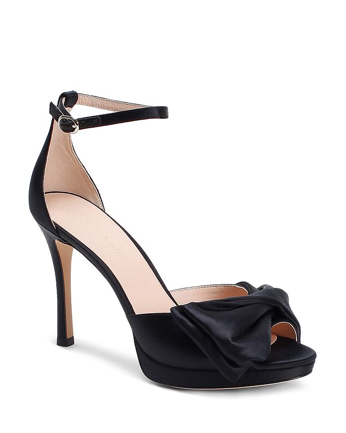 Shop Kate Spade New York Women's Bridal Bow Strappy High-heel Sandals In Black