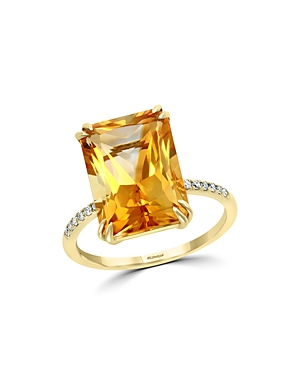 Bloomingdale's Citrine & Diamond Statement Ring in 14K Yellow Gold - 100% Exclusive