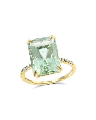 prasiolite and diamond ring