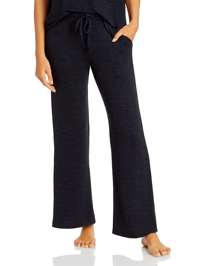 Shop Yummie Wide-leg Pajama Pants In Black