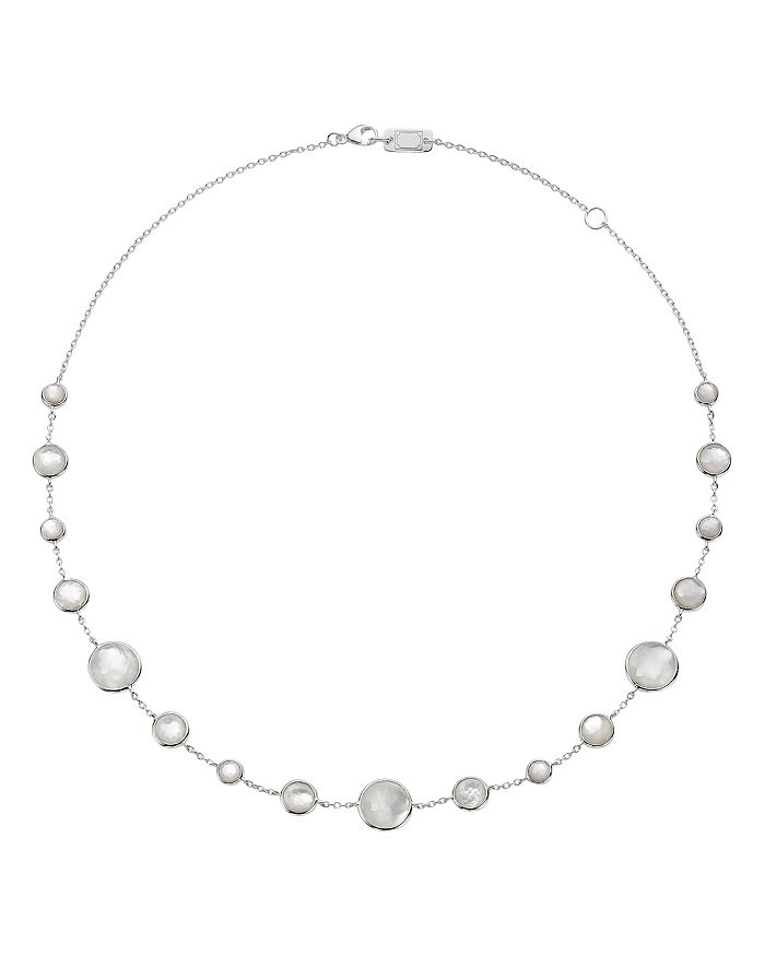 Shop Ippolita Sterling Silver Lollitini Mother-of-pearl & Clear Quartz Crystal Doublet Statement Necklace, 16-18 In White/silver
