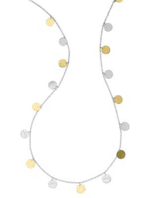 IPPOLITA - 18K Gold & Sterling Silver Classico Hammered Disc Statement Necklace, 33"