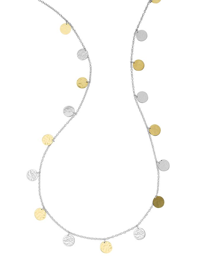 Shop Ippolita 18k Gold & Sterling Silver Classico Hammered Disc Statement Necklace, 33 In Gold/silver