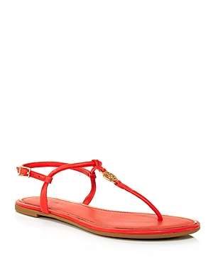 Tory Burch Emmy Logo-embellished Leather Sandals In Bright Samba