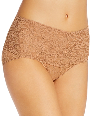 Shop Hanky Panky Retro Lace V-kini In Sun Tan