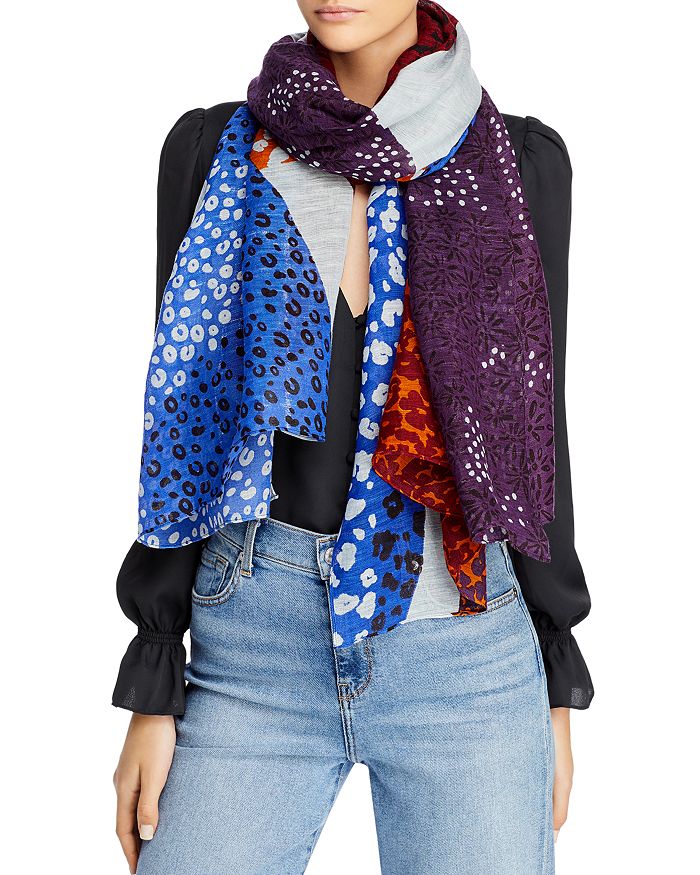 Fraas Mixed Abstract Print Scarf - 100% Exclusive In Blue