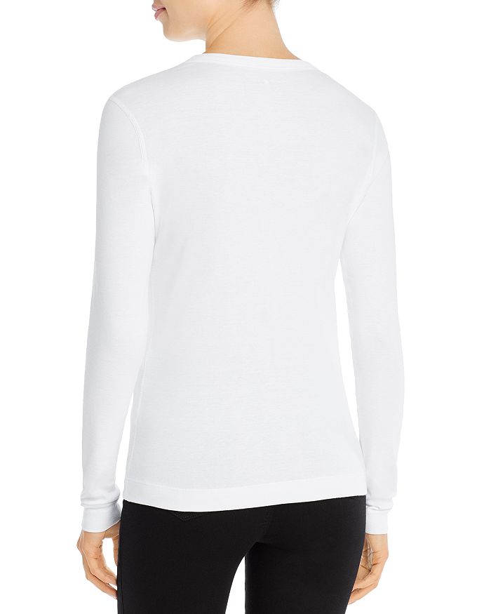 Shop Three Dots Long-sleeve Cotton Tee In White