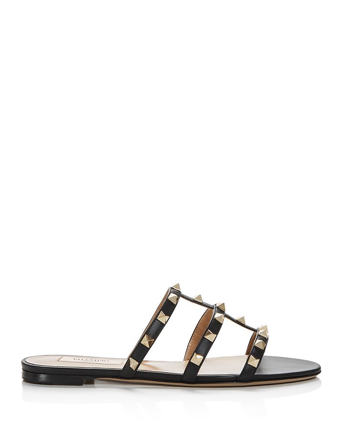 Valentino Garavani Rockstud Strappy Sandals In Black | ModeSens