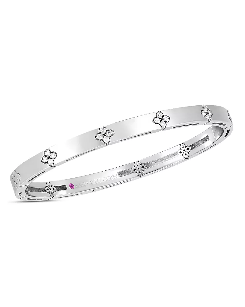 Roberto Coin 18K White Gold Verona Diamond Bangle Bracelet