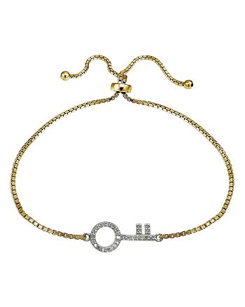 Bloomingdale's Diamond Key Bracelet in 18K Gold-Plated Sterling Silver ...