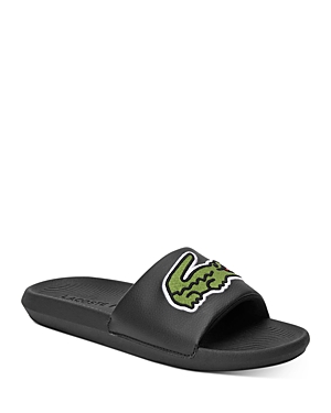 Shop Lacoste Men's Croco 319 4 Us Cma Slide Sandals In Black