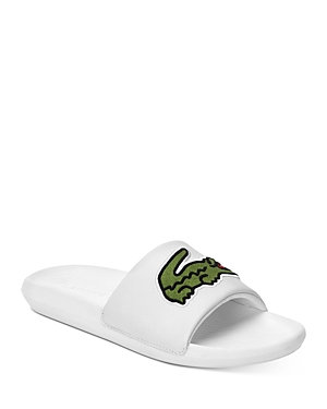 Shop Lacoste Men's Croco 319 4 Us Cma Slide Sandals In White