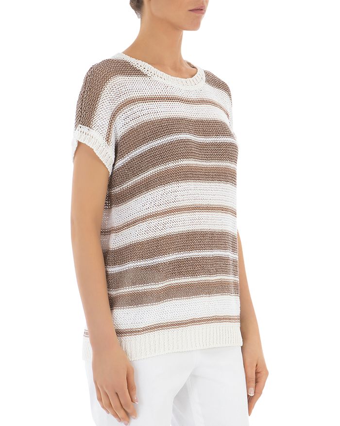 PESERICO STRIPED KNIT SHORT-SLEEVE SWEATER,59S99824F03-9296I-47
