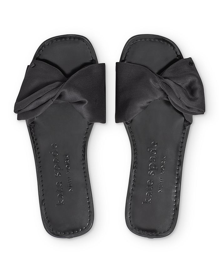 Kate Spade Bikini Bow Flat Neoprene Sandals In Navy | ModeSens