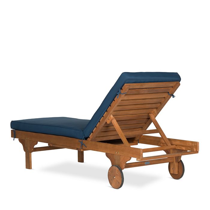 Shop Safavieh Newport Chaise Lounge Chair With Side Table In Natural/navy