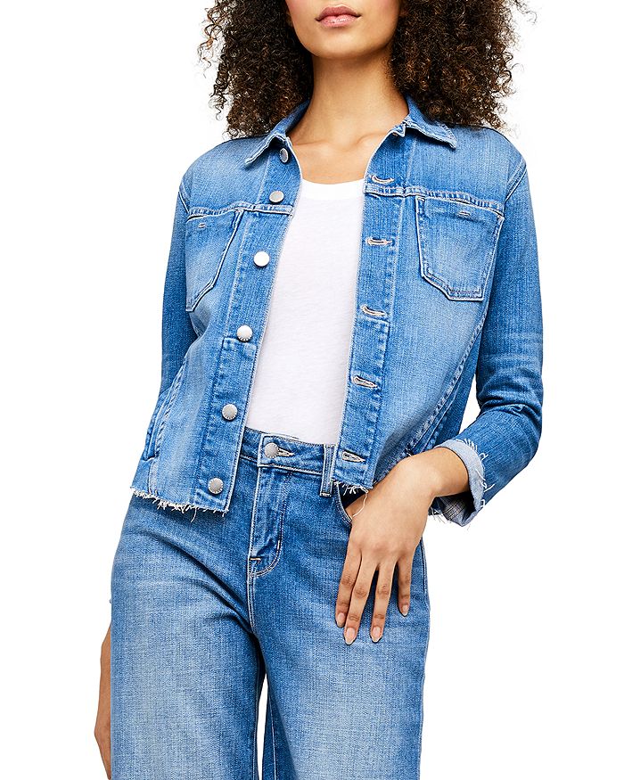 L AGENCE L'AGENCE JANELLE SLIM-FIT RAW DENIM JACKET,1431RDM