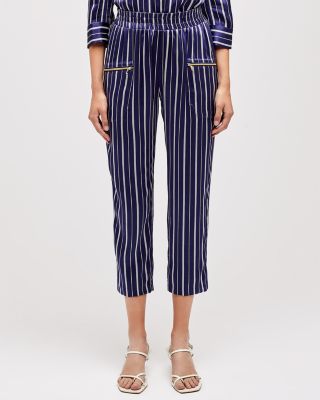 striped silk pants