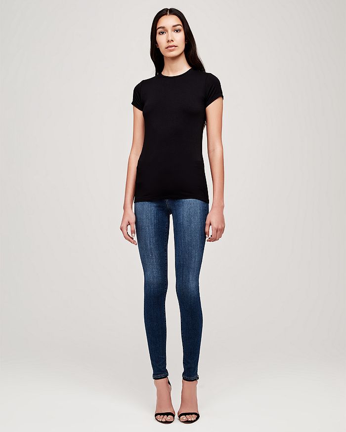 Shop L Agence L'agence Ressi Cap-sleeve Tee In Black