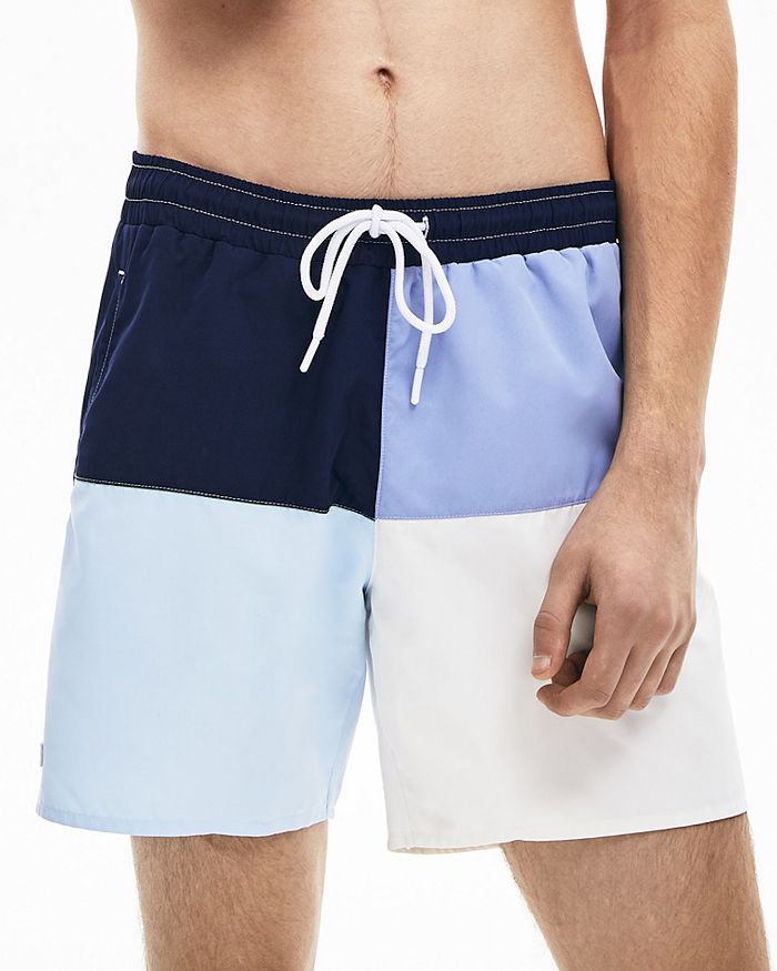 Lacoste striped outlet swim shorts