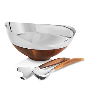 Nambe Pulse Salad Bowl with Servers