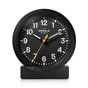 Shop Shinola Runwell 6 Desk Clock In Black