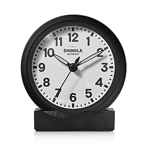 Shop Shinola Runwell 6 Desk Clock In Black And White