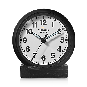Shinola Runwell 6 Desk Clock In Black And White