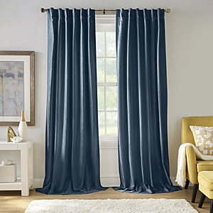 Elrene Home Fashions Carnaby Distressed Velvet Window Curtain, 50 X 84 In Denim