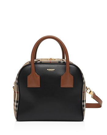 Burberry Small Leather & Vintage Check Cube Bag | Bloomingdale's