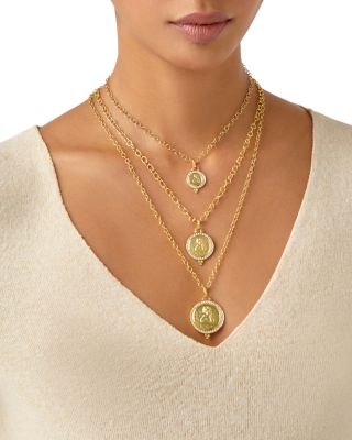 18K Gold 16mm Angel Pendant with Diamond Pav&eacute;