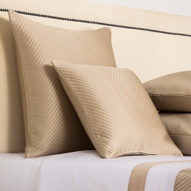 Frette Lux Herringbone Decorative Pillow, 20 X 20 In Savage Beige
