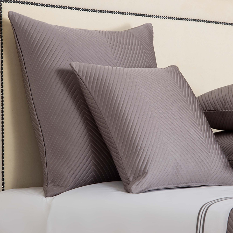 Frette Lux Herringbone Decorative Pillow, 20 X 20 In Slate Gray