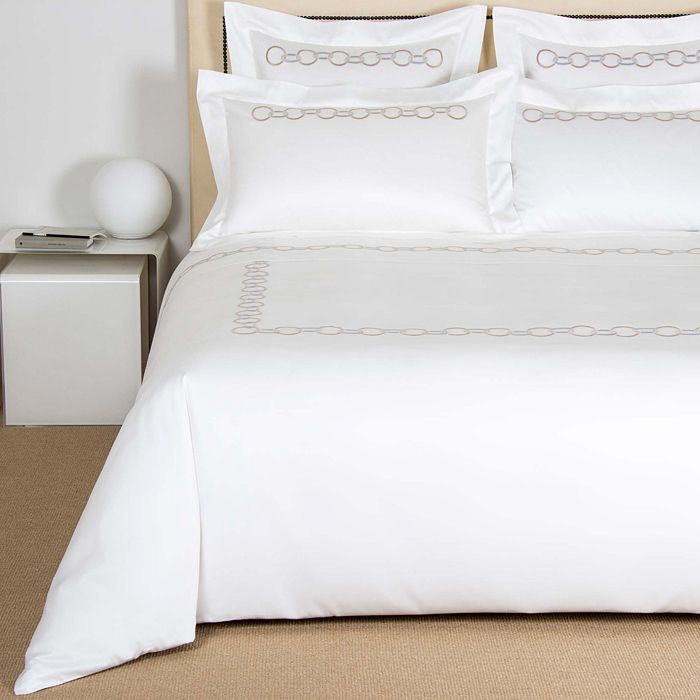 Frette Links Embroidery Duvet Cover, Queen Bloomingdale's