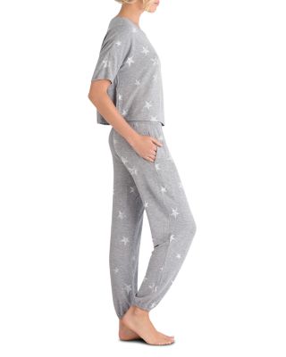 Sun Lover Lounge Set in Heather Gray Stars
