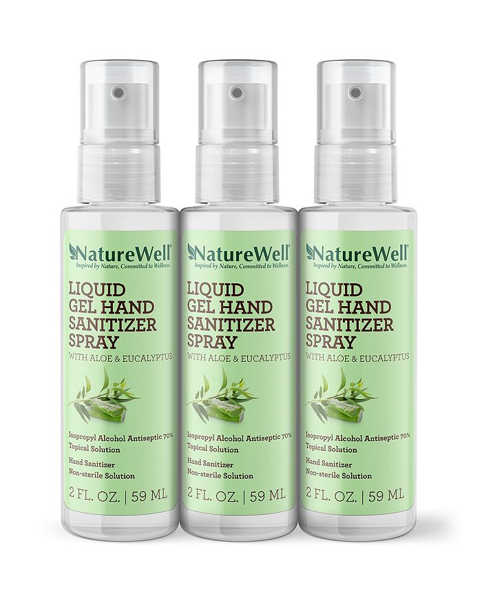 NATUREWELL NATUREWELL LIQUID GEL HAND SANITIZER SPRAY WITH ALOE AND EUCALYPTUS, PACK OF 3,NTW-10647