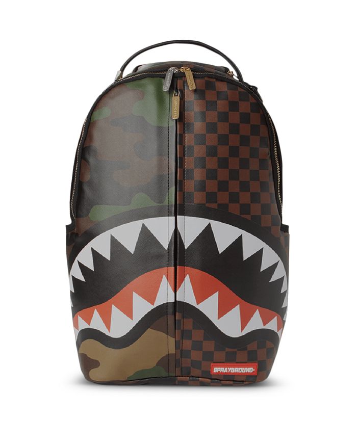 camouflage check print backpack, Sprayground