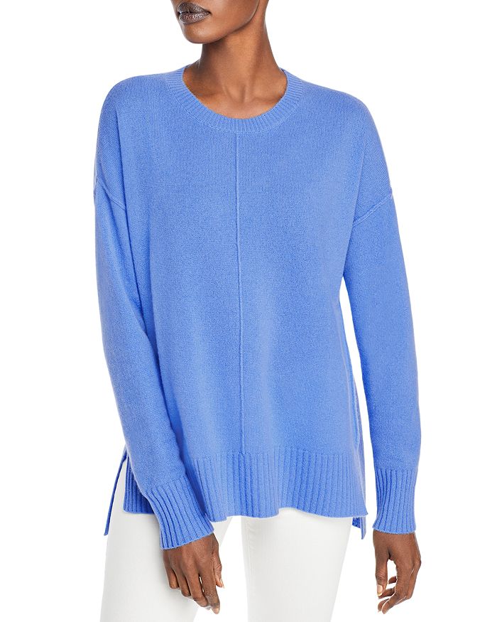 C By Bloomingdale's High/low Cashmere Crewneck Sweater - 100% Exclusive In Cornflower