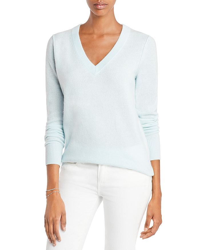 Aqua Cashmere V-neck Cashmere Sweater - 100% Exclusive In Sky