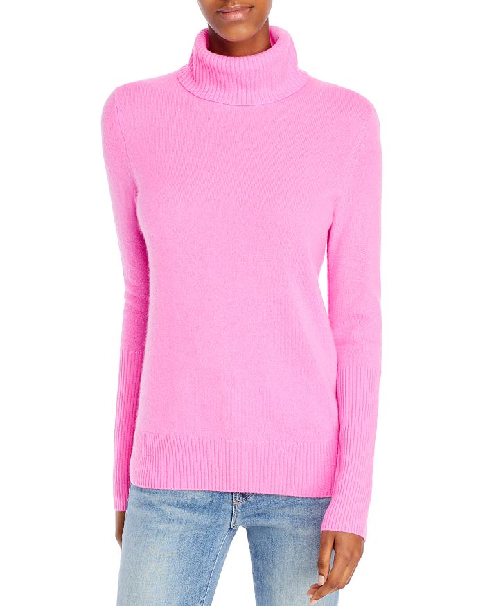 Aqua Cashmere Turtleneck Cashmere Sweater - 100% Exclusive In Pink Punch
