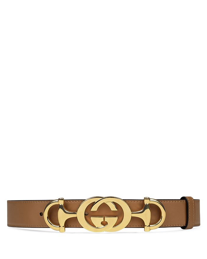 Gucci Women's Leather Belt with Interlocking G Horsebit | Bloomingdale's