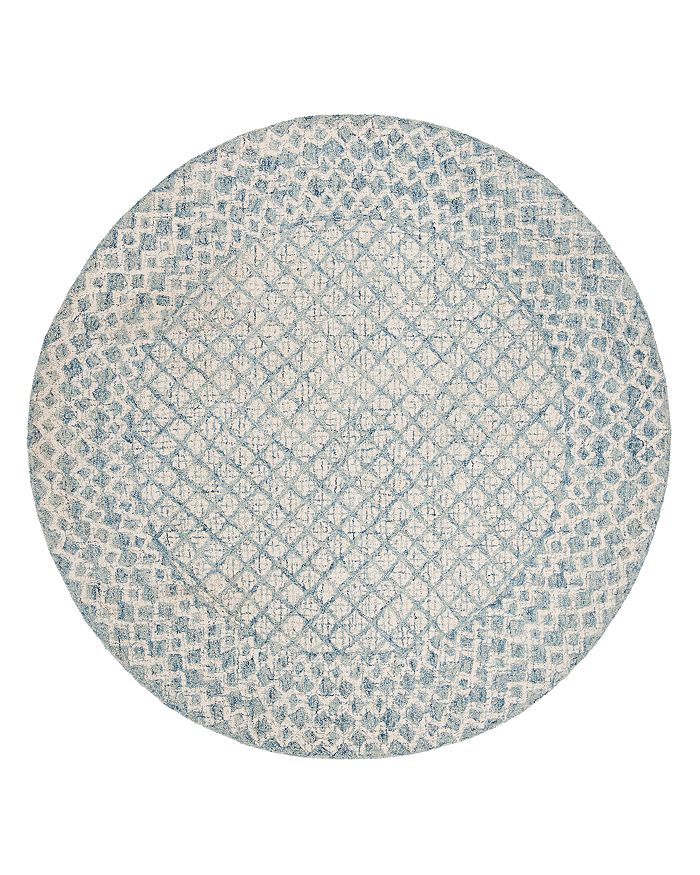Shop Safavieh Abstract 203 Round Area Rug, 6' X 6' In Blue/ivory