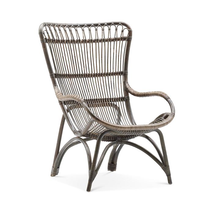 Sika Designs S Monet High Back Rattan Lounge Chair In Taupe