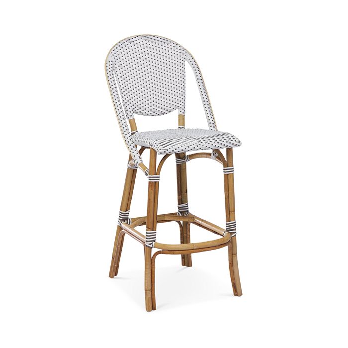 Sika Designs S Sofie Rattan Bistro Bar Stool In White/brown