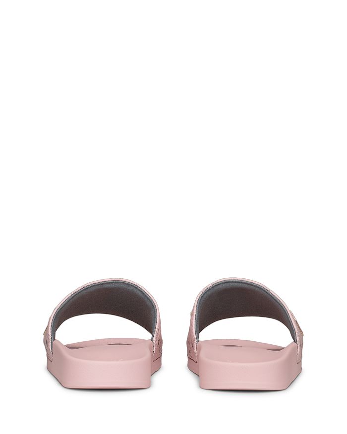 Mcm Women's Visetos Patch Slide Sandals In Powder Pink | ModeSens