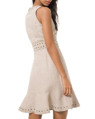 michael kors embellished embroidered lace dress