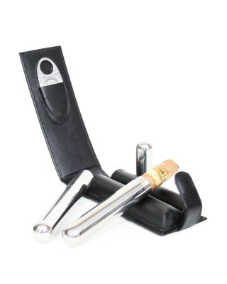 Leather Double Cigar Flask Carrying Case