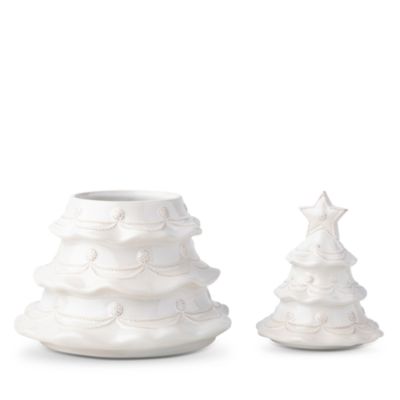 Berry & Thread Christmas Tree Cookie Jar with Lid, Whitewash