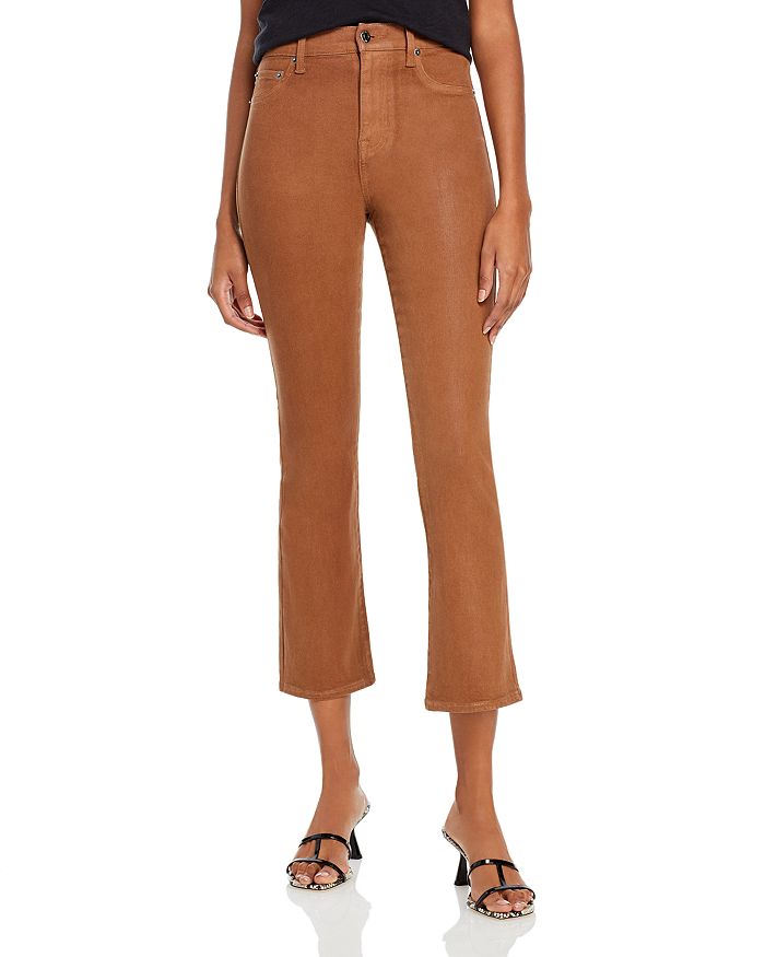 Pistola Lennon High Rise Cropped Jeans in Coated Whiskey | Bloomingdale's
