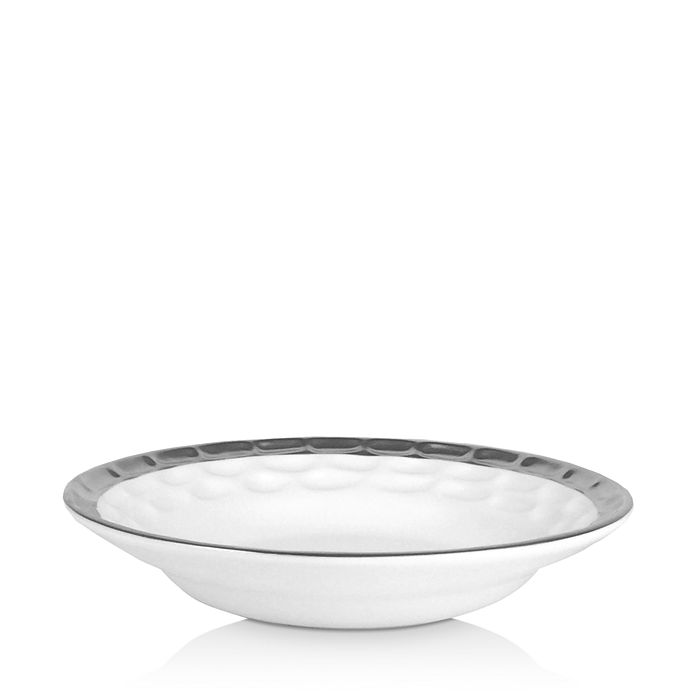 Shop Michael Wainwright Truro Rimmed Dinner Bowl In White/platinum
